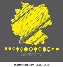 A Map of the country of Germany