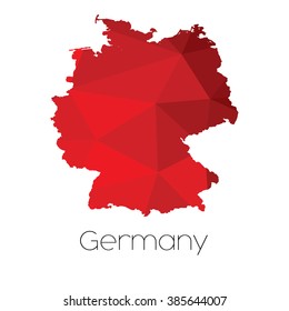 A Map of the country of Germany