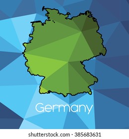 A Map of the country of Germany