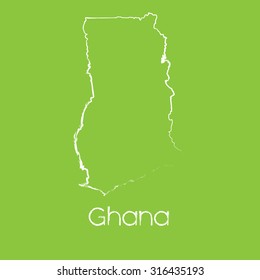 A Map of the country of Ghana