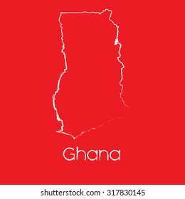 A Map of the country of Ghana