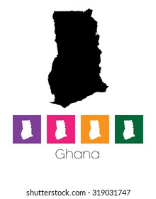 A Map of the country of Ghana
