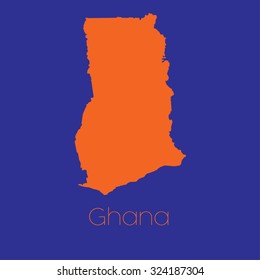 A Map of the country of Ghana
