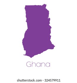 A Map of the country of Ghana