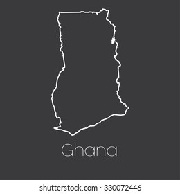A Map of the country of Ghana