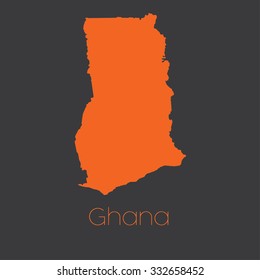 A Map of the country of Ghana