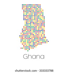 A Map of the country of Ghana