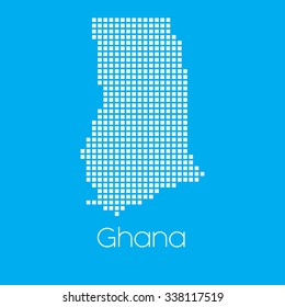 A Map of the country of Ghana