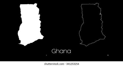 A Map of the country of Ghana