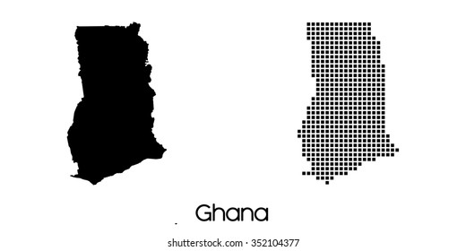 A Map of the country of Ghana