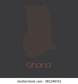 A Map of the country of Ghana