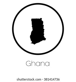 A Map of the country of Ghana