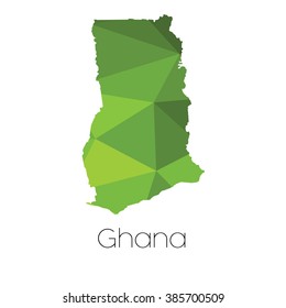 A Map of the country of Ghana