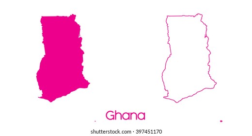 A Map of the country of Ghana