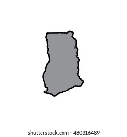 A Map of the country of Ghana