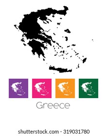 A Map of the country of Greece