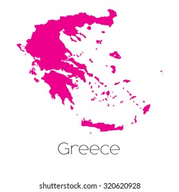 A Map of the country of Greece