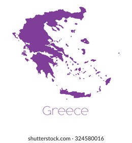 A Map of the country of Greece