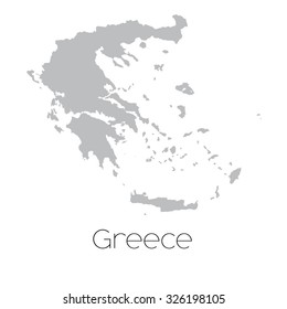A Map of the country of  Greece