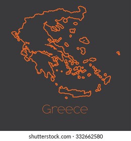 A Map of the country of Greece