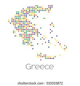 A Map of the country of Greece