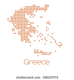 A Map of the country of Greece