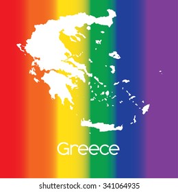 A Map of the country of Greece