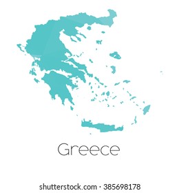 A Map of the country of Greece