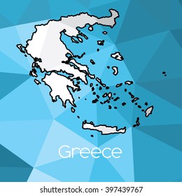 A Map of the country of Greece
