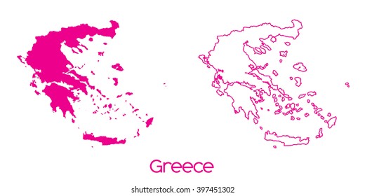 A Map of the country of Greece