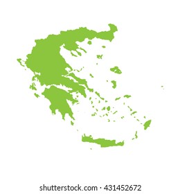 A Map of the country of Greece