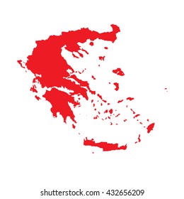 A Map of the country of Greece