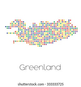 A Map of the country of Greenland