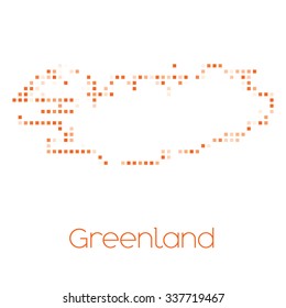 A Map of the country of Greenland