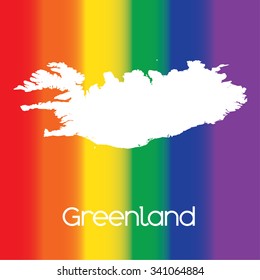 A Map of the country of Greenland