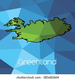 A Map of the country of Greenland