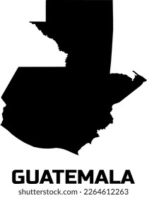  Map of  the country of GUATEMALA in black. With the caption of the name of the country " GUATEMALA ".