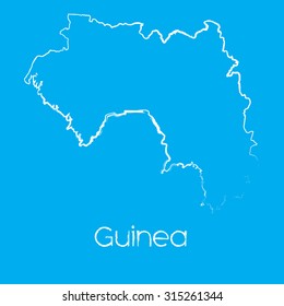 A Map of the country of Guinea
