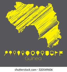 A Map of the country of Guinea