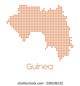 A Map of the country of Guinea