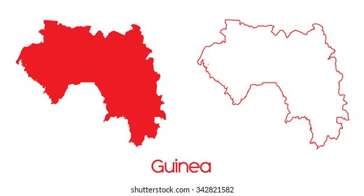 A Map of the country of Guinea