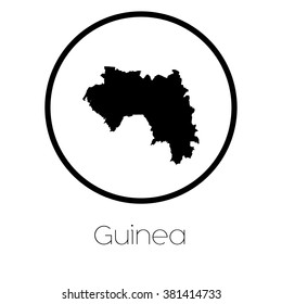 A Map of the country of Guinea