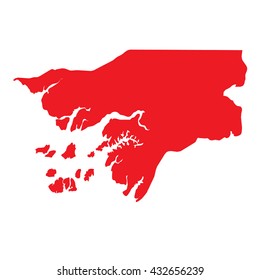 A Map of the country of Guinea Bissau