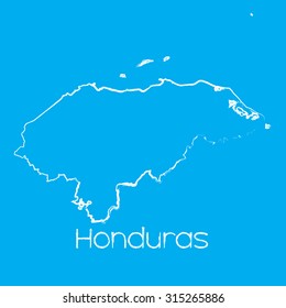 A Map of the country of Honduras