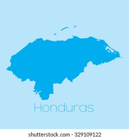 A Map of the country of Honduras