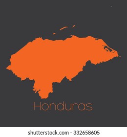 A Map of the country of Honduras