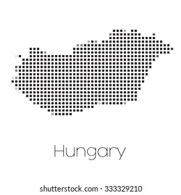 A Map of the country of Hungary