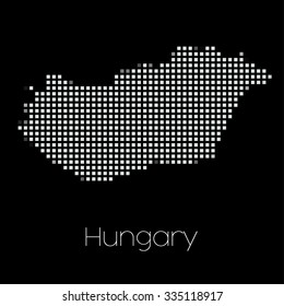 A Map of the country of Hungary