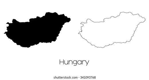 A Map of the country of Hungary