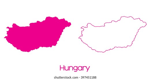 A Map of the country of Hungary